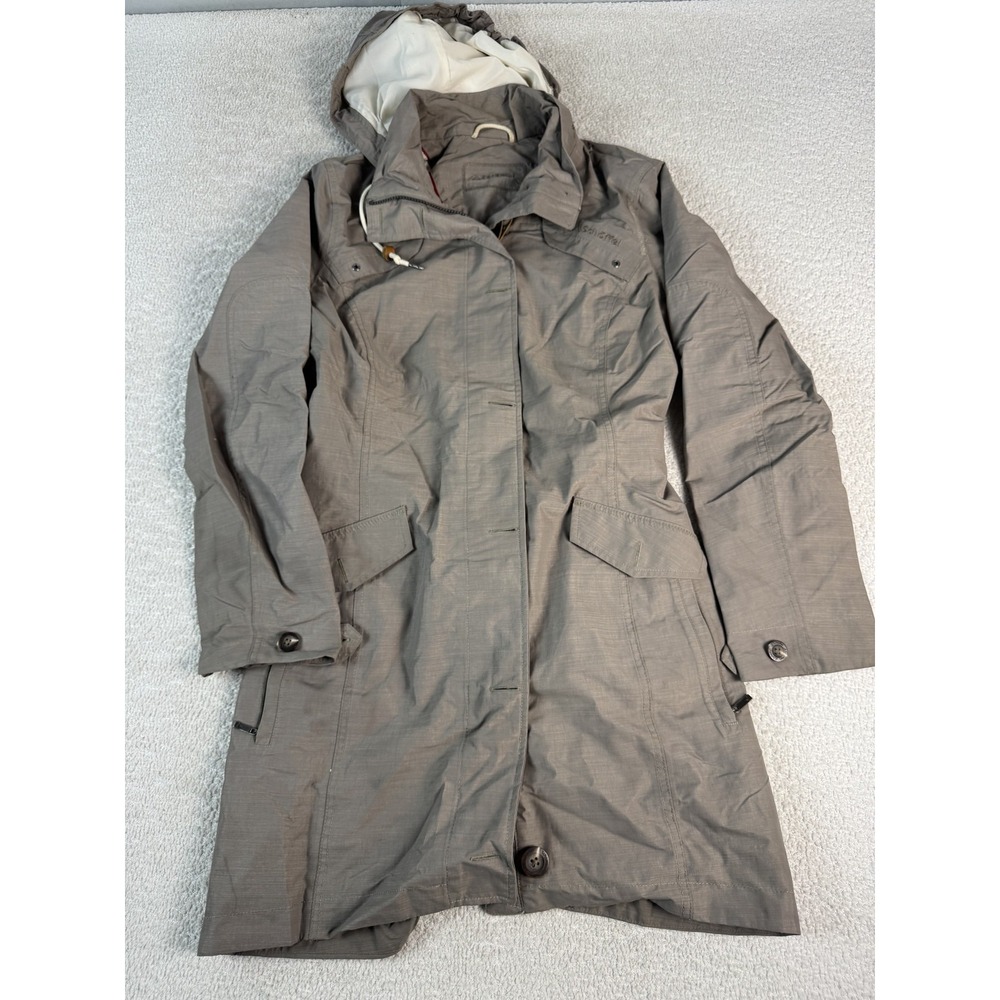 Schöffel Jacket Womens 16 Gray Hooded Belted Outdoor Waterproof‎ Parka Coat 42